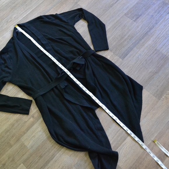 Banana Republic Waterfall Ribbed Knit Black Open Cardigan Size Small - Picture 4 of 6